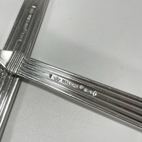 Lot of 6 Wallace Chardonnay 18/8 Stainless Flatware Classic Ribbed Fork Spoon - Picture 5 of 5